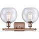 Ballston Athens LED 16 inch Antique Copper Bath Vanity Light Wall Light in Seedy Glass, Ballston