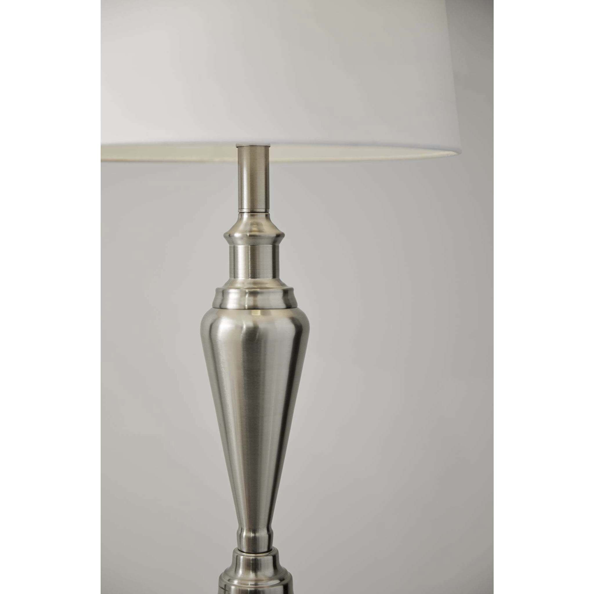Glendale 25.5 inch 150 watt Brushed Steel Table Lamps Portable Light, plus Floor Lamp, Set of 3, Simplee Adesso