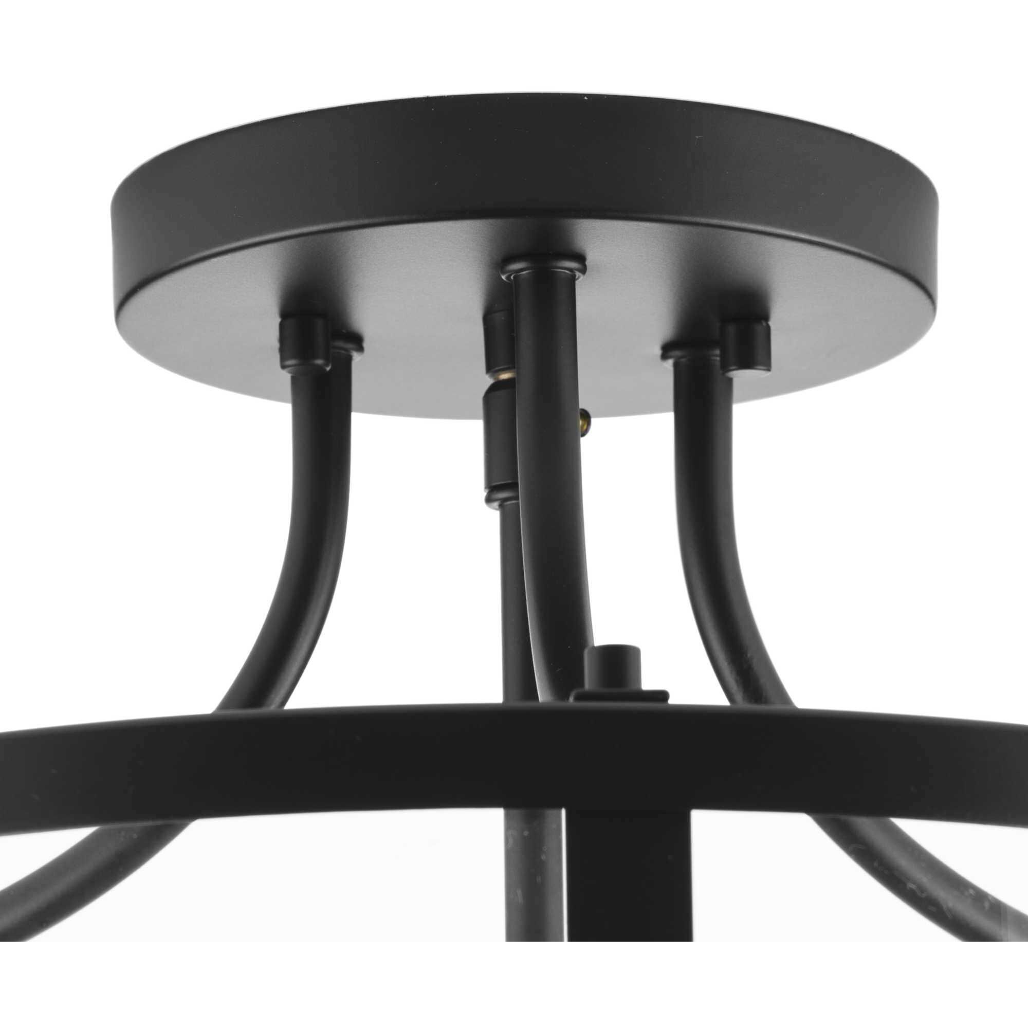 Gilliam 3 Light 13 inch Matte Black Semi-Flush Mount Ceiling Light