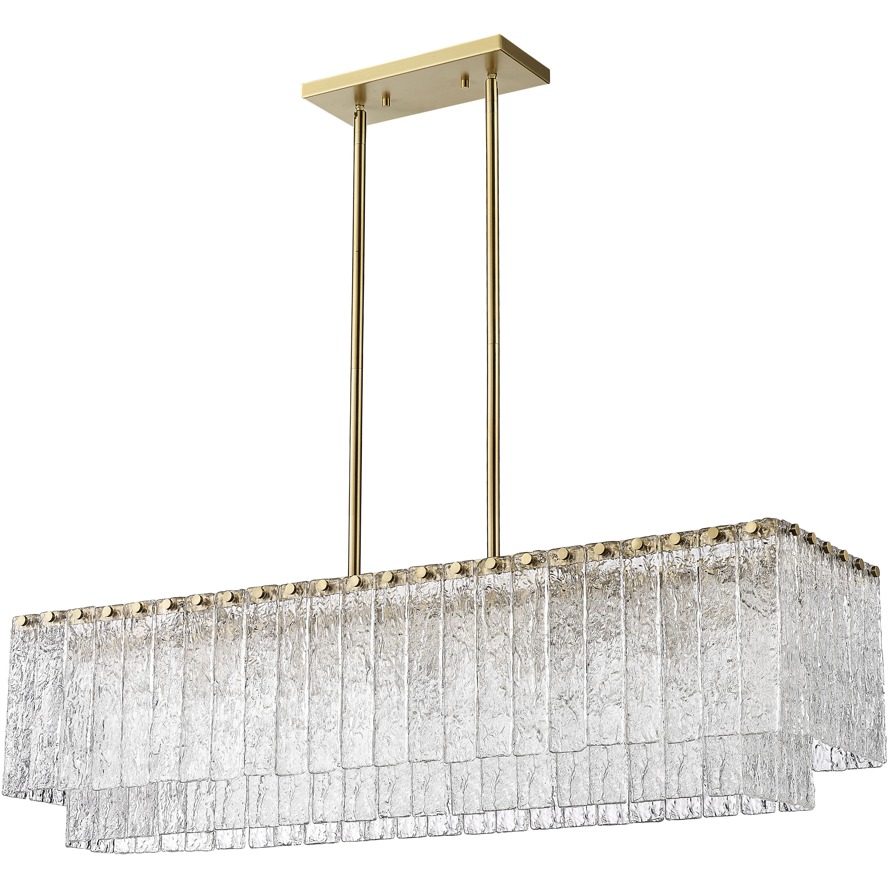 Glacier Linear Chandelier Ceiling Light in Modern Gold