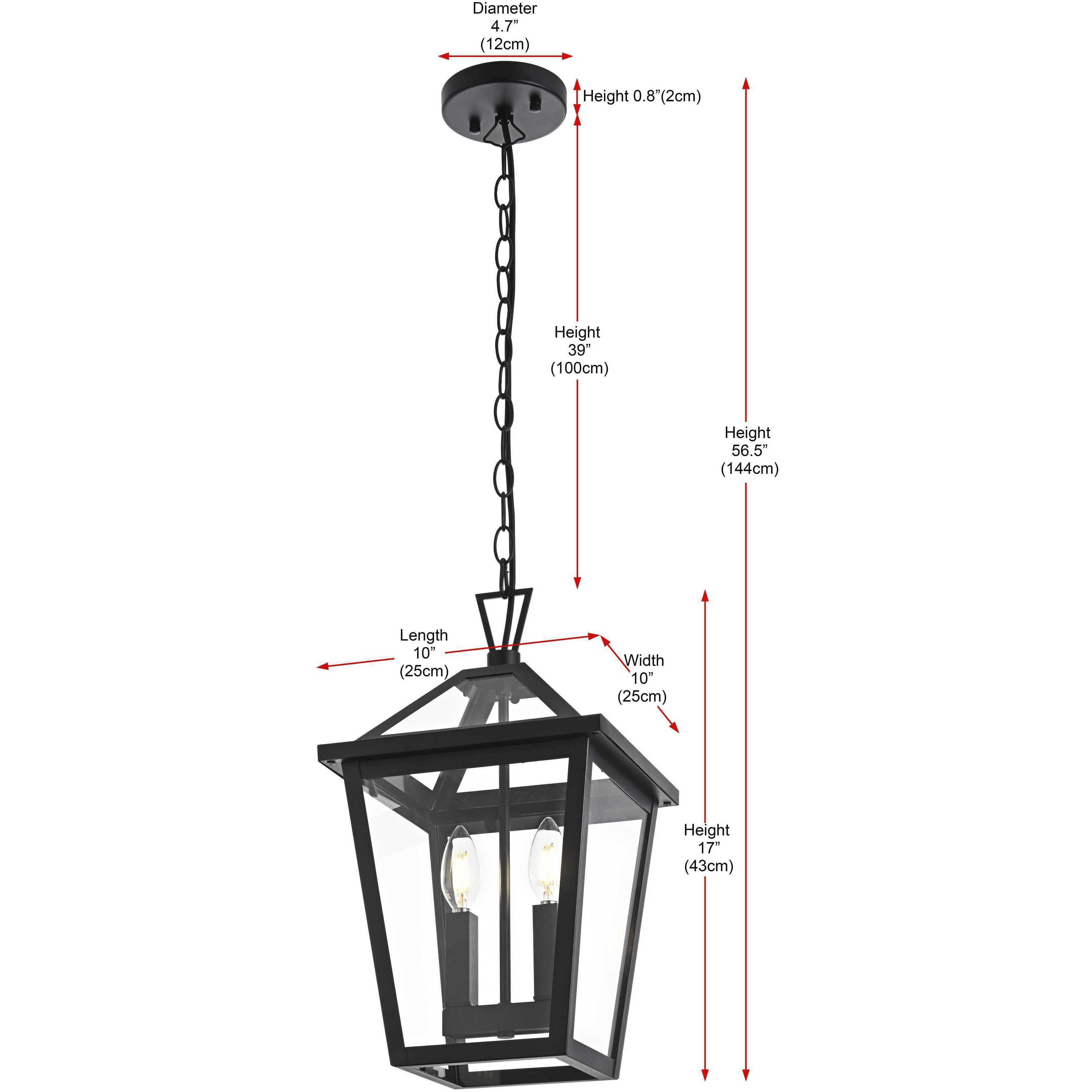 Frankford 2 Light 10 inch Black Outdoor Pendant