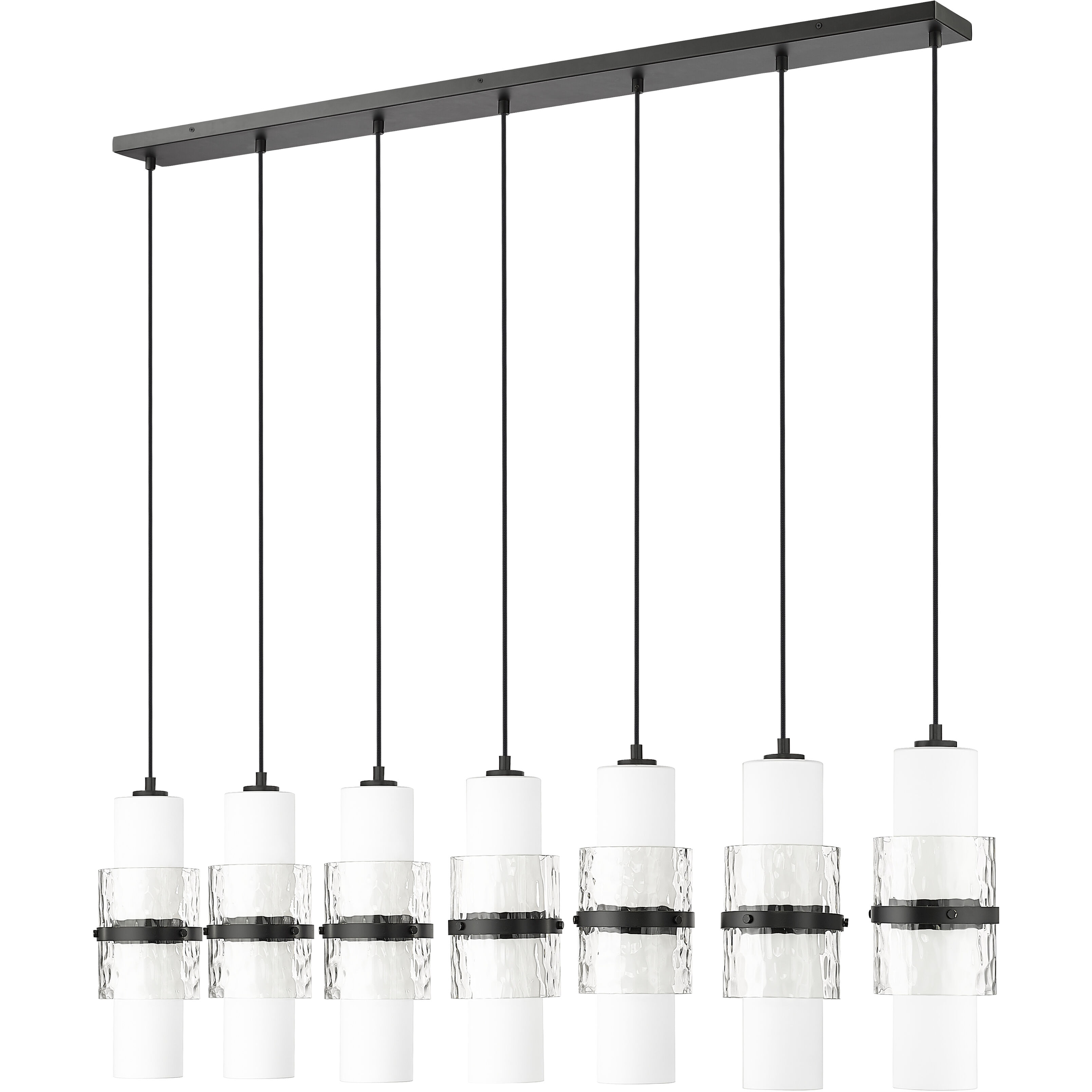 Cayden 7 Light 54 inch Matte Black Linear Chandelier Ceiling Light