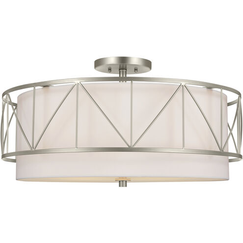 Birkleigh 4 Light 24 inch Satin Nickel Flush Mount Ceiling Light