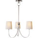 Thomas O'Brien Reed 3 Light 20 inch Polished Nickel Chandelier Ceiling Light in Natural Paper, Small