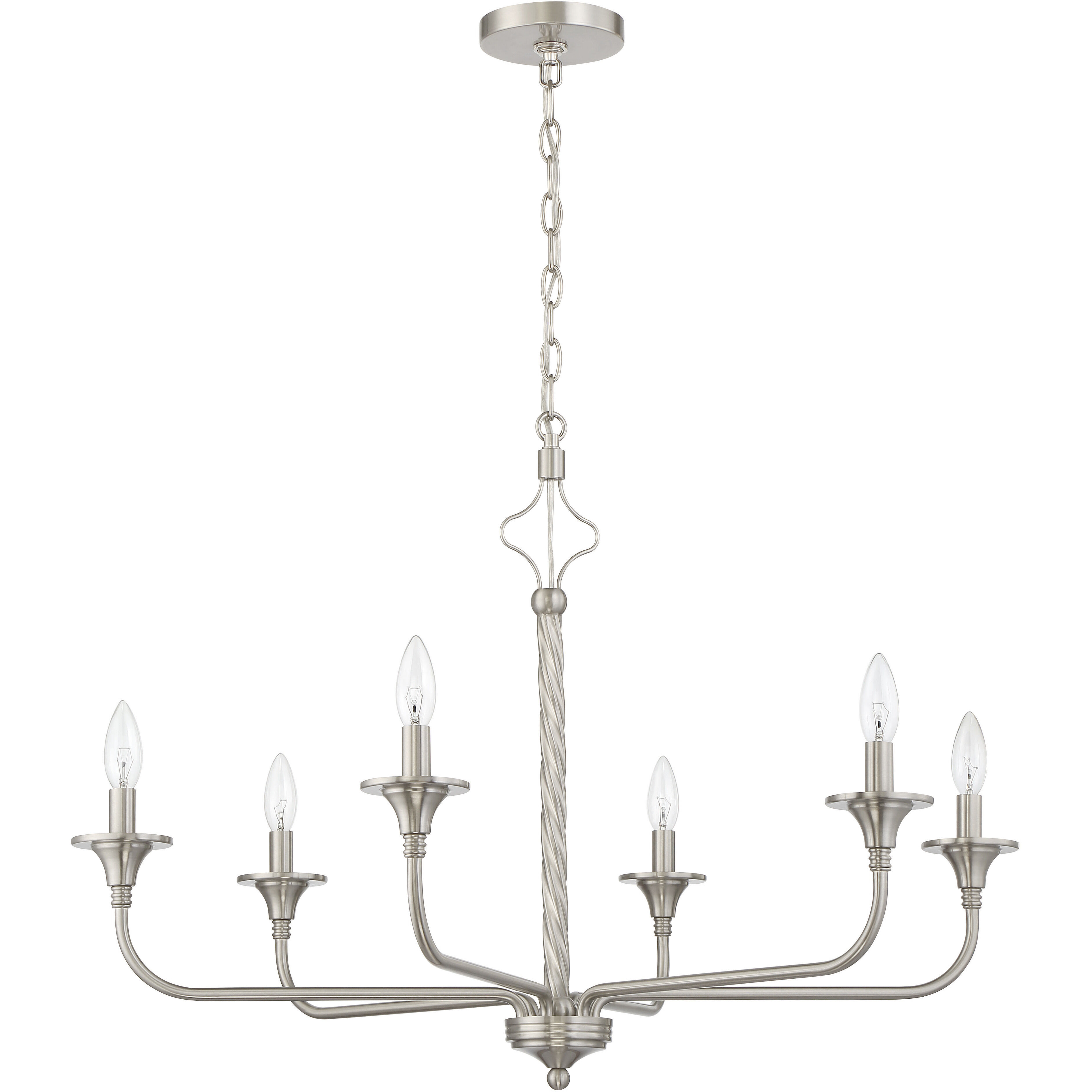 Jolenne 6 Light 32 inch Brushed Polished Nickel Chandelier Ceiling Light