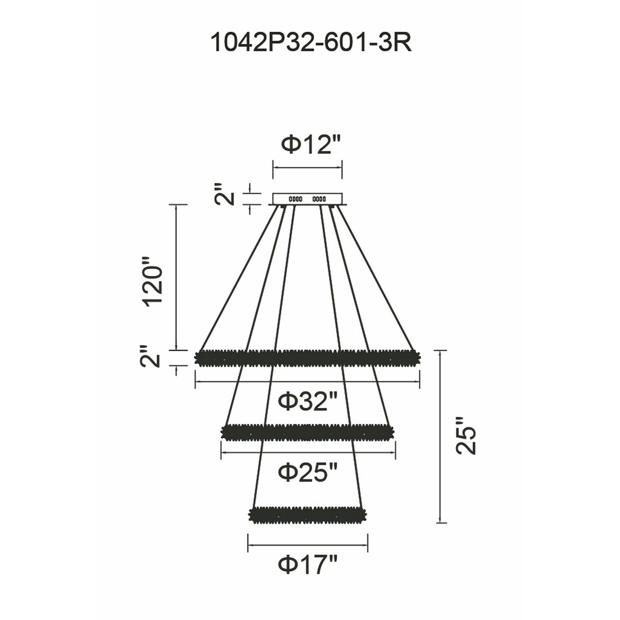 Arielle LED 32 inch Chrome Down Chandelier Ceiling Light