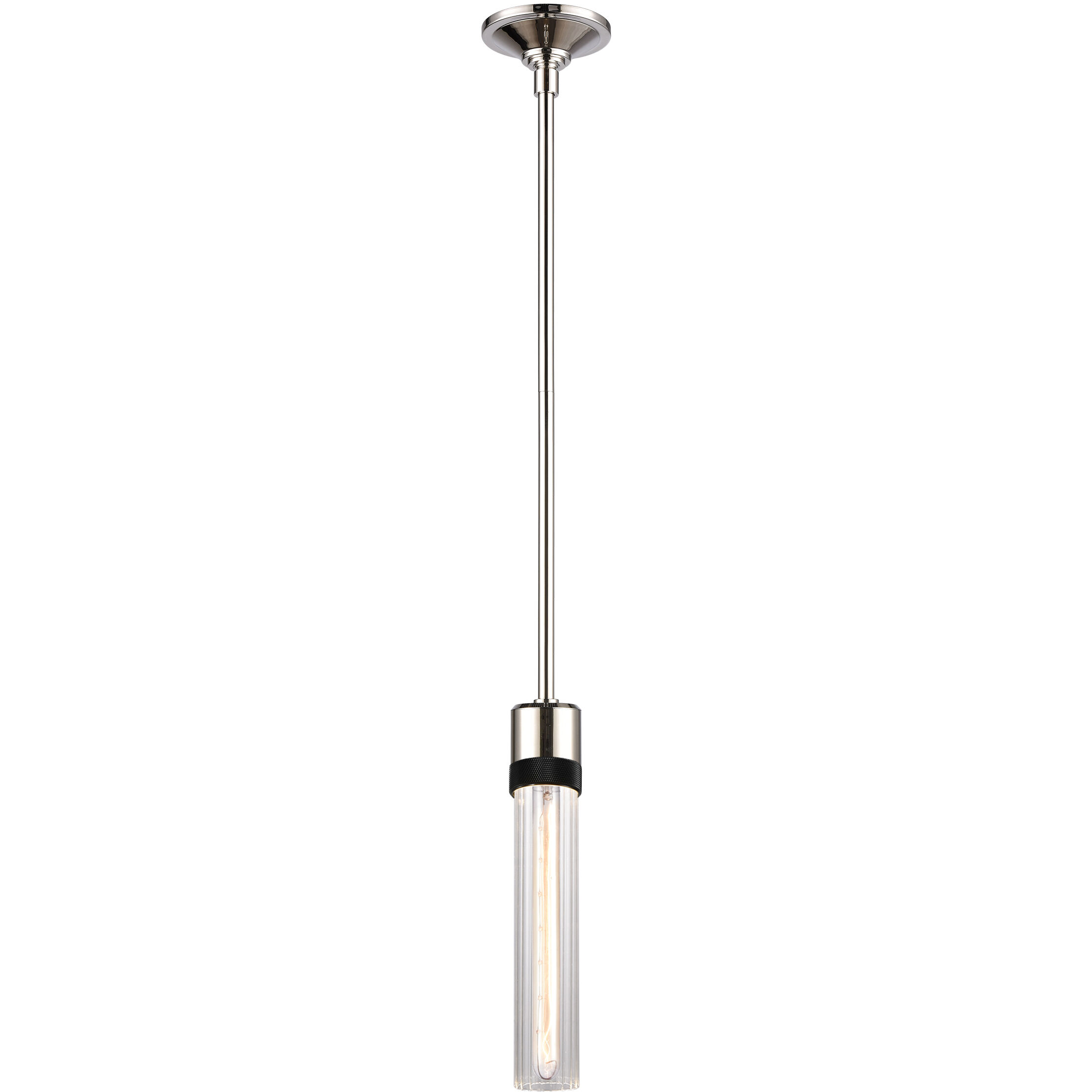 Zigrina 1 Light 5.13 inch Polished Nickel with Satin Brushed Black Pendant Ceiling Light