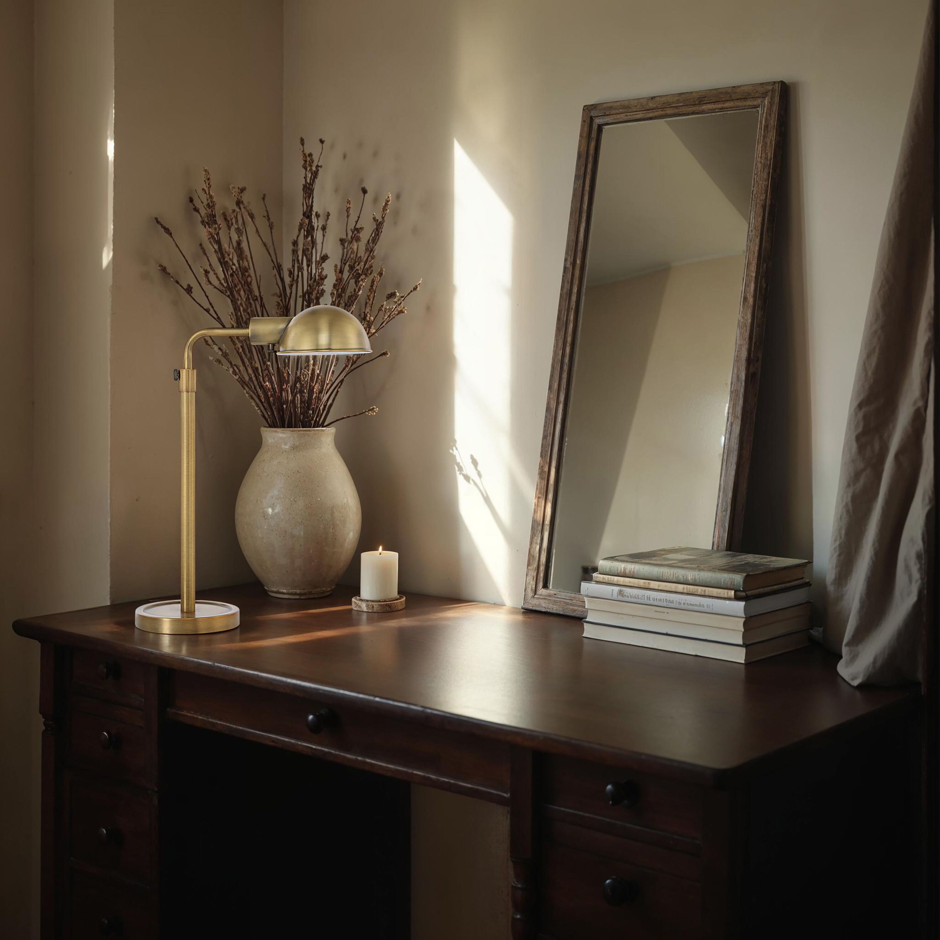 Halle 21 inch 9.00 watt Dark Antique Brushed Brass Table Lamp Portable Light