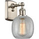 Ballston Belfast 1 Light 6 inch Brushed Satin Nickel Sconce Wall Light in Clear Crackle Glass, Ballston