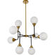 Hanson 8 Light 36 inch Black and Brass Pendant Ceiling Light