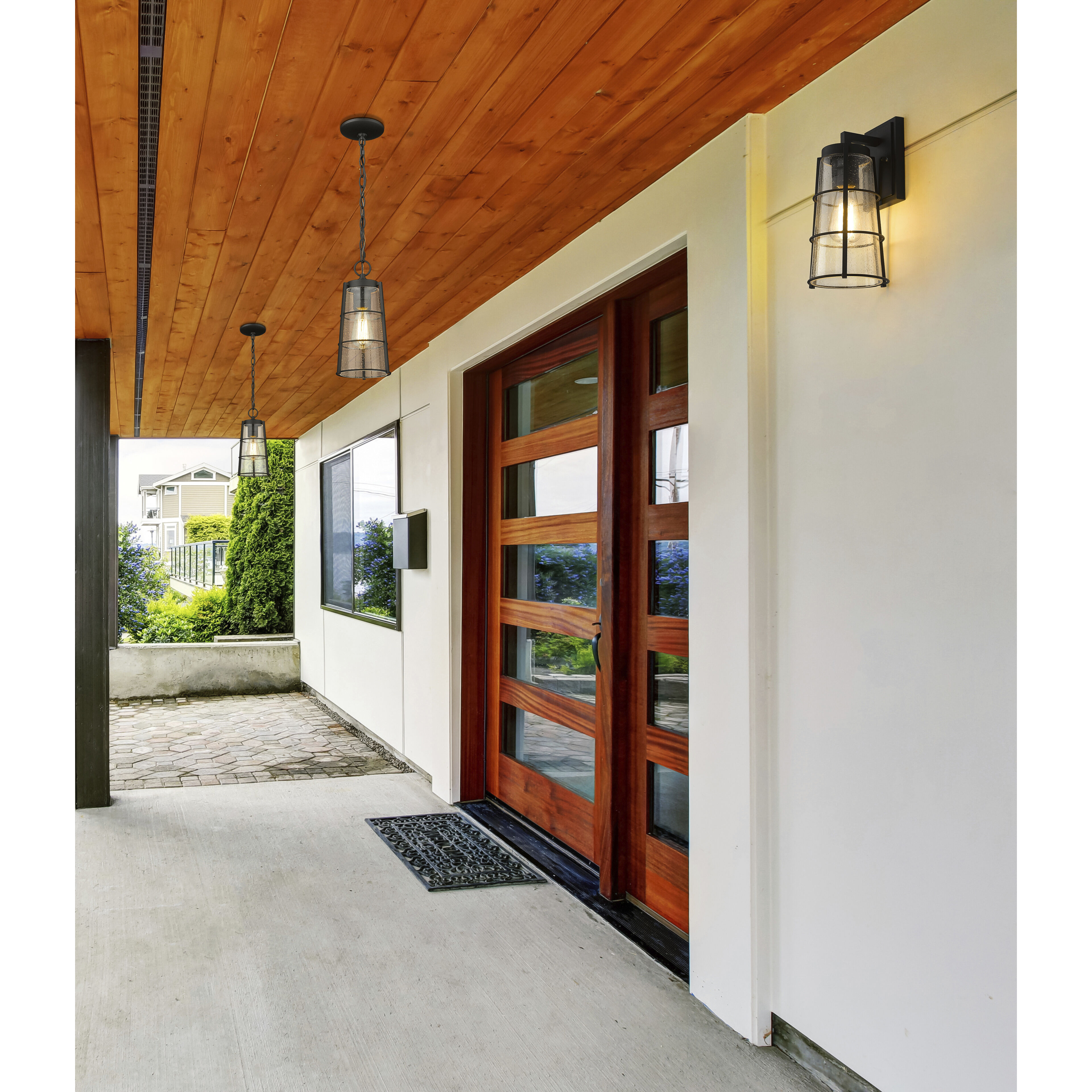 Helix 1 Light 13 inch Black Outdoor Wall Light