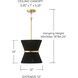 Cecilia 1 Light 12 inch Black Rope and Patinaed Brass Pendant Ceiling Light