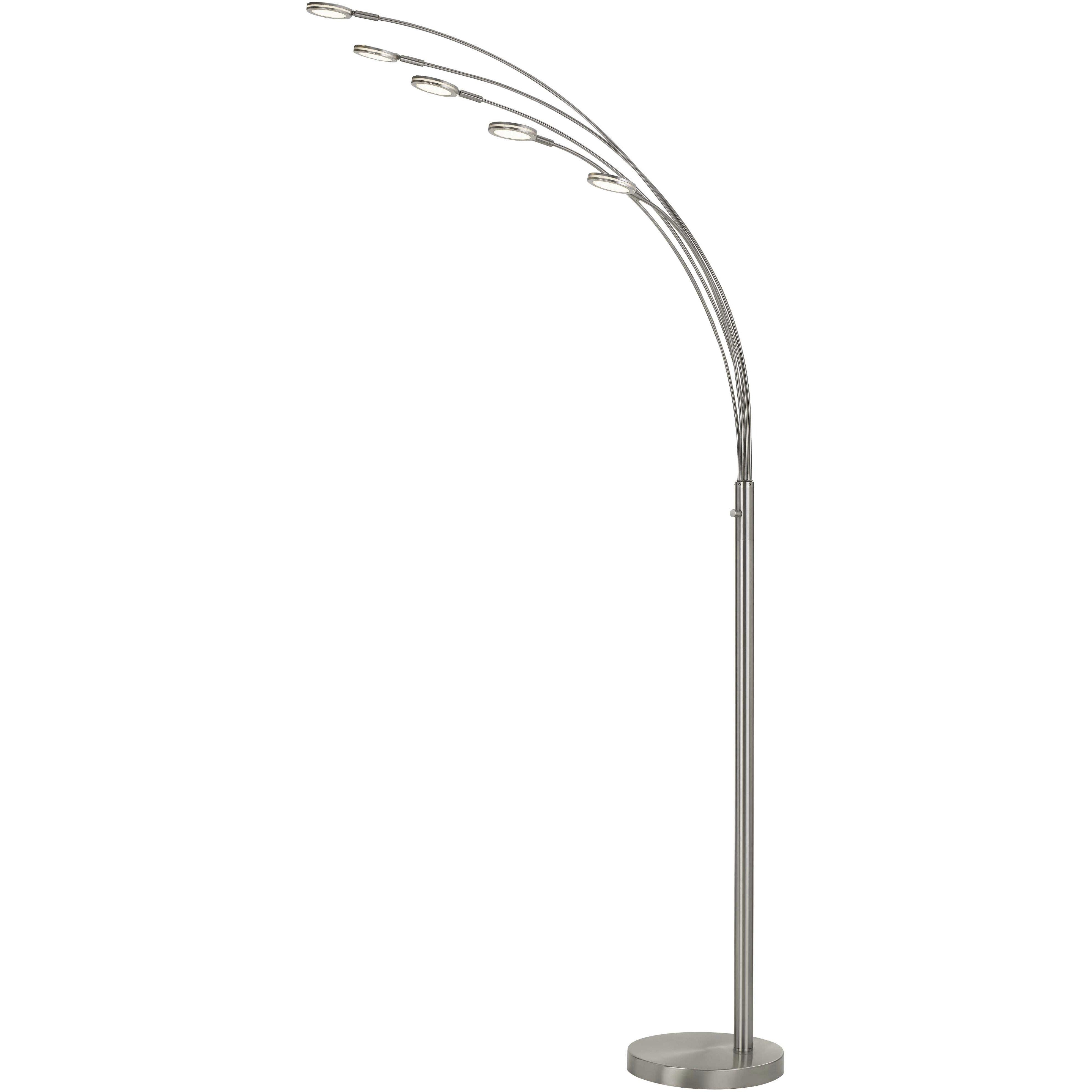 Cremona 79 inch 4 watt Brushed Steel Arc Floor Lamp Portable Light