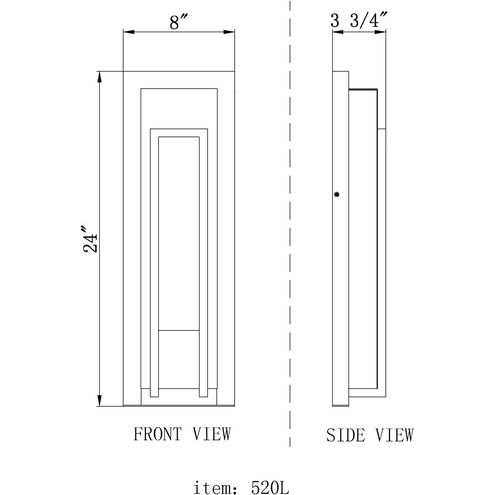 Keaton LED 24 inch Black Outdoor Wall Light