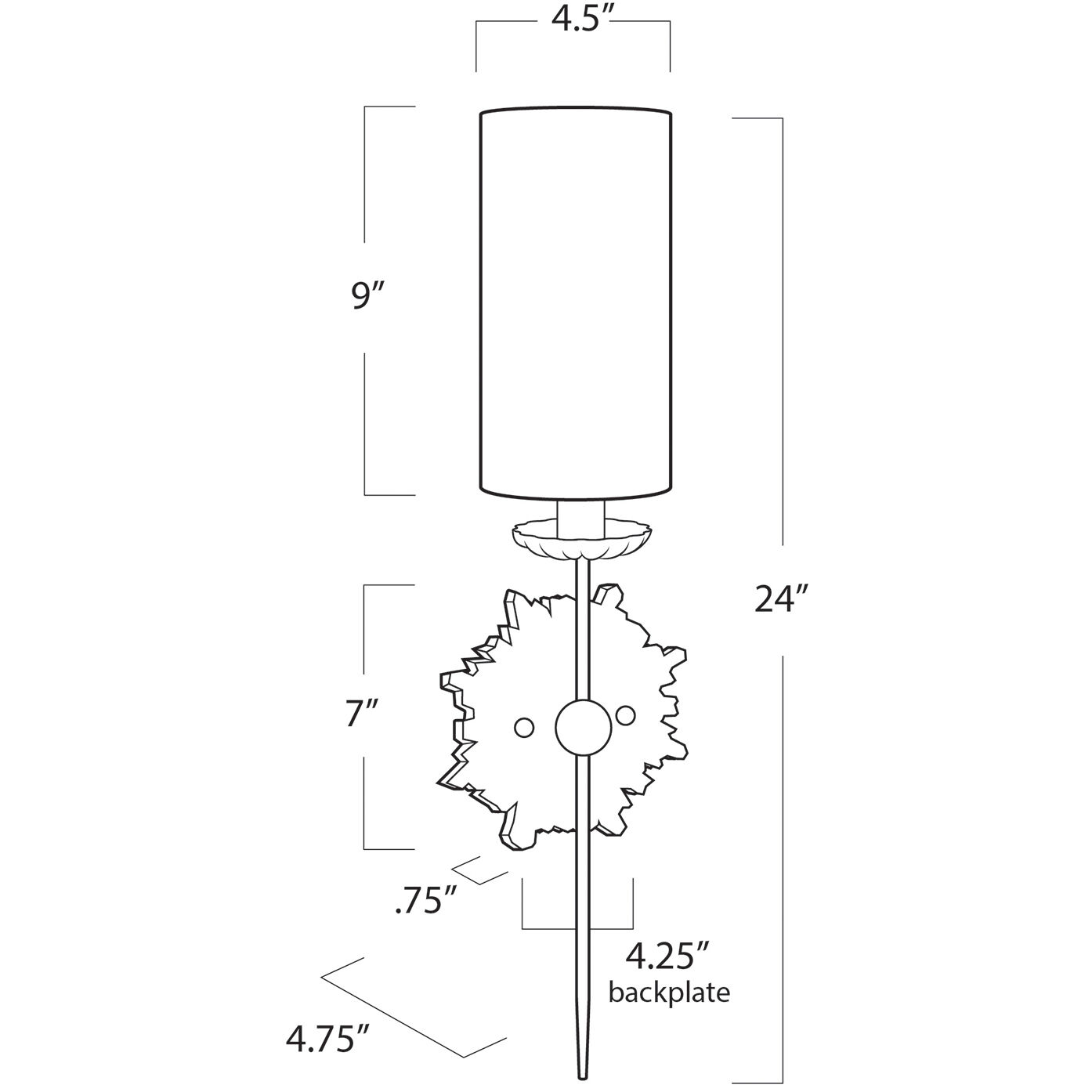 Louis 1 Light 4.5 inch Antique Gold Wall Sconce Wall Light, Single