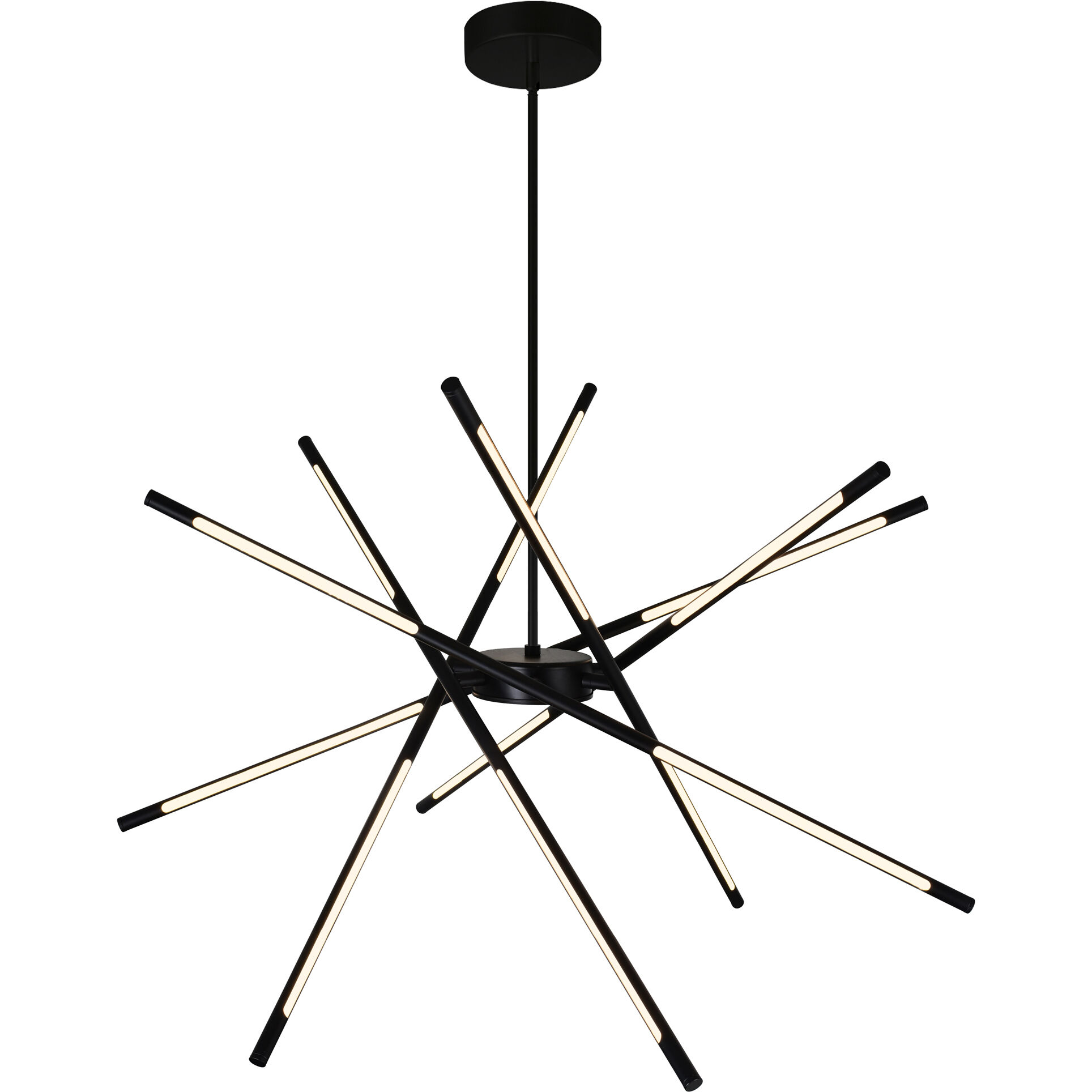 Oskil LED 43 inch Black Chandelier Ceiling Light
