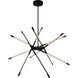 Oskil LED 43 inch Black Chandelier Ceiling Light