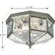 Beveled Glass 4 Light 11.13 inch Brushed Nickel Flush Mount Ceiling Light