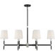 Brody 6 Light 41 inch Black with Polished Nickel Accents Linear Chandelier Ceiling Light, Essentials
