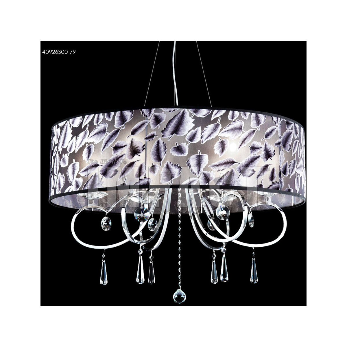 Contemporary 6 Light 31 inch Silver Crystal Chandelier Ceiling Light