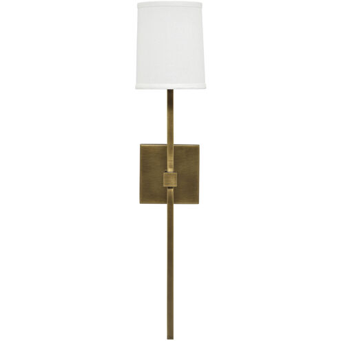 Minerva 1 Light 5 inch Antique Brass & White Linen Wall Sconce Wall Light