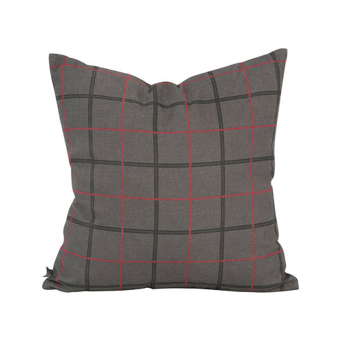 Square 20 inch Oxford Charcoal Pillow, with Down Insert