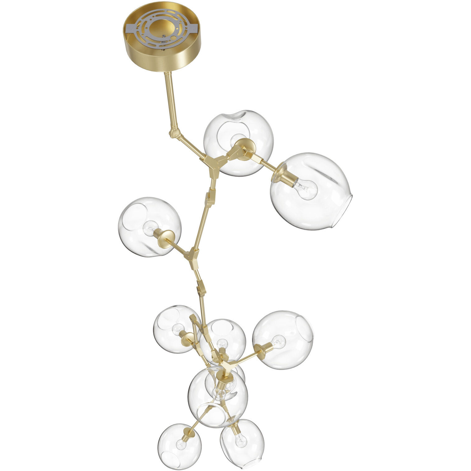Fairfax Ave. 10 Light 27 inch Brushed Brass Chandelier Ceiling Light