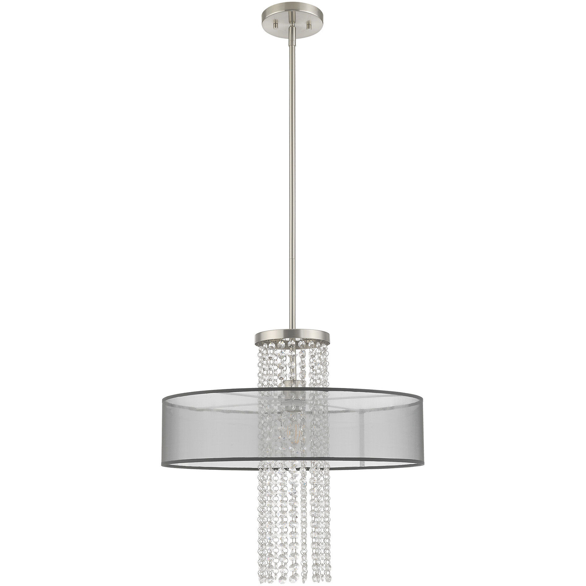 Bella Vista 1 Light 20 inch Brushed Nickel Pendant Chandelier Ceiling Light