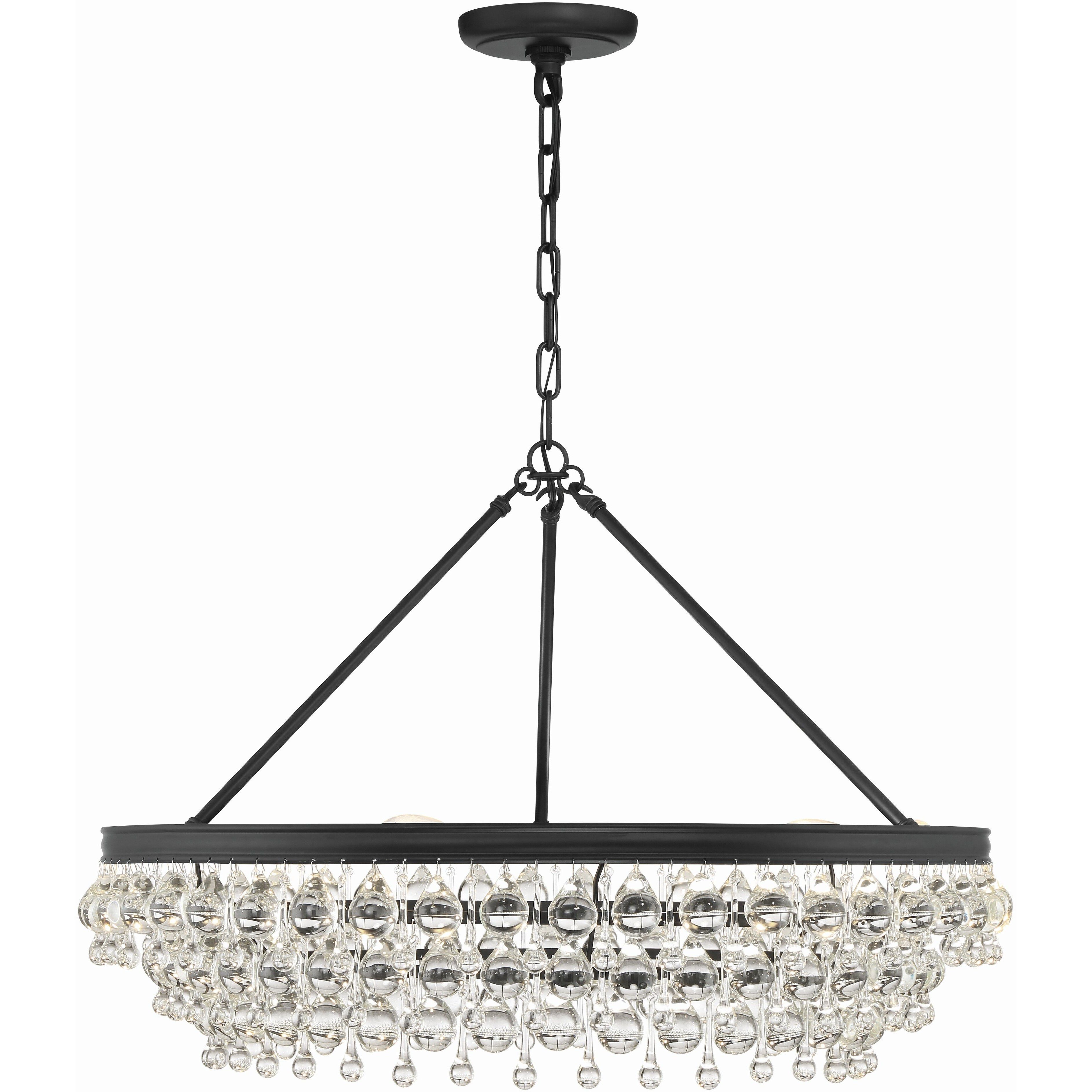 Calypso 6 Light 30 inch Matte Black Chandelier Ceiling Light