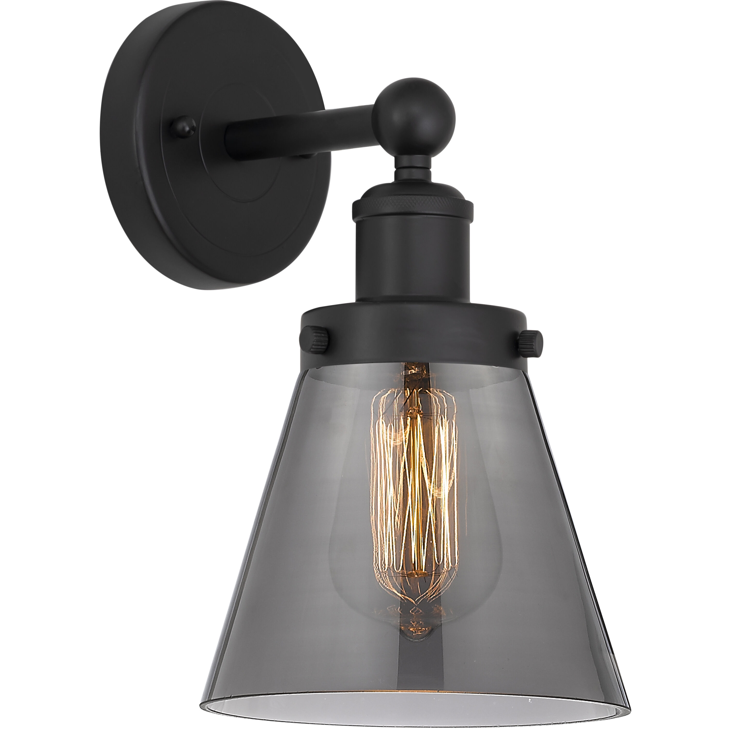 Cone 1 Light 6.5 inch Matte Black Sconce Wall Light