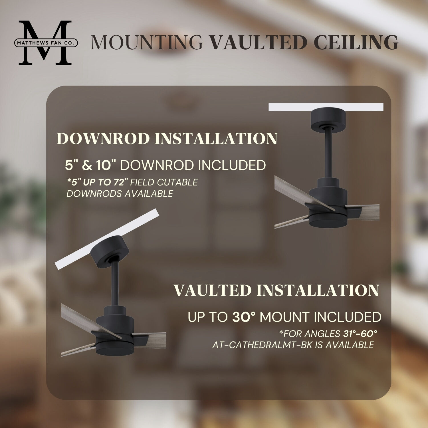 Atlas Alessandra 56 inch Matte Black with Gray Ash Tone Blades Ceiling Fan