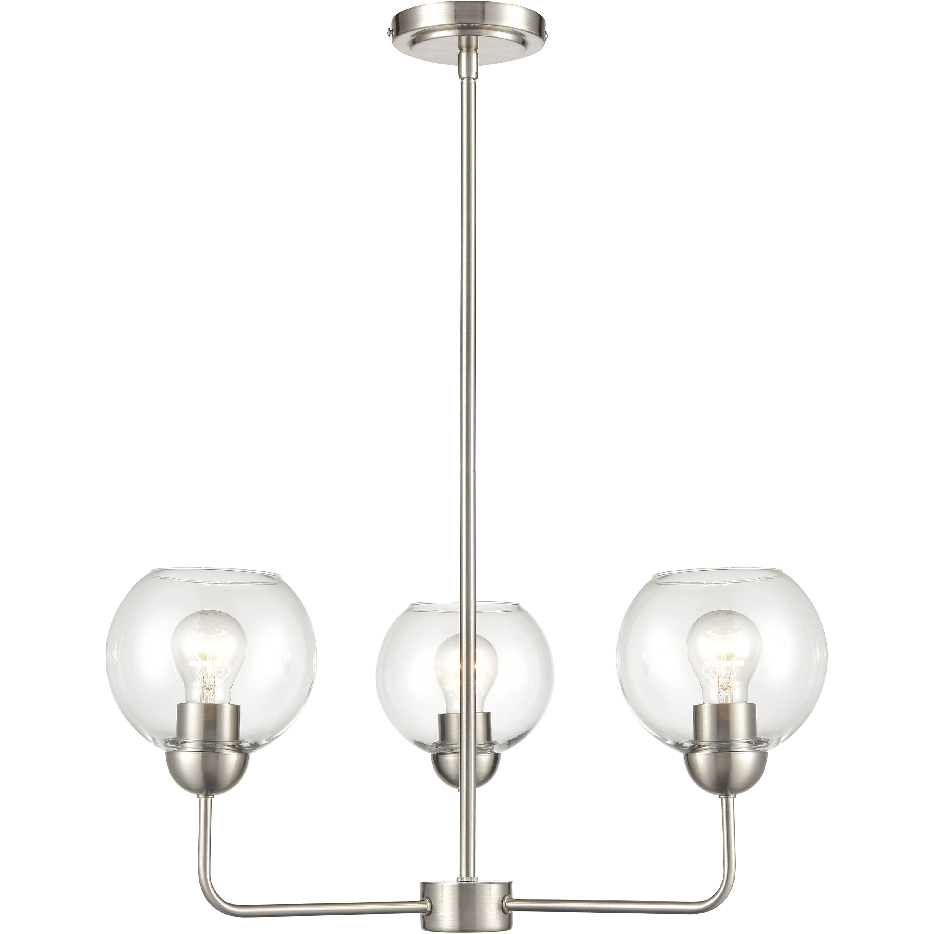 Astoria 3 Light 23 inch Brushed Nickel Chandelier Ceiling Light