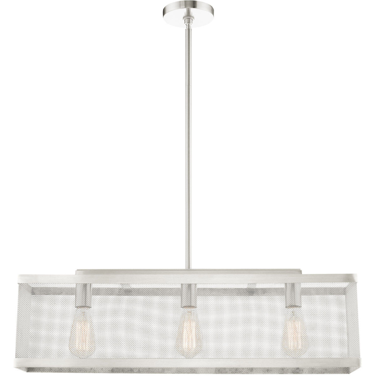 Industro 3 Light 7 inch Brushed Nickel Chandelier Ceiling Light