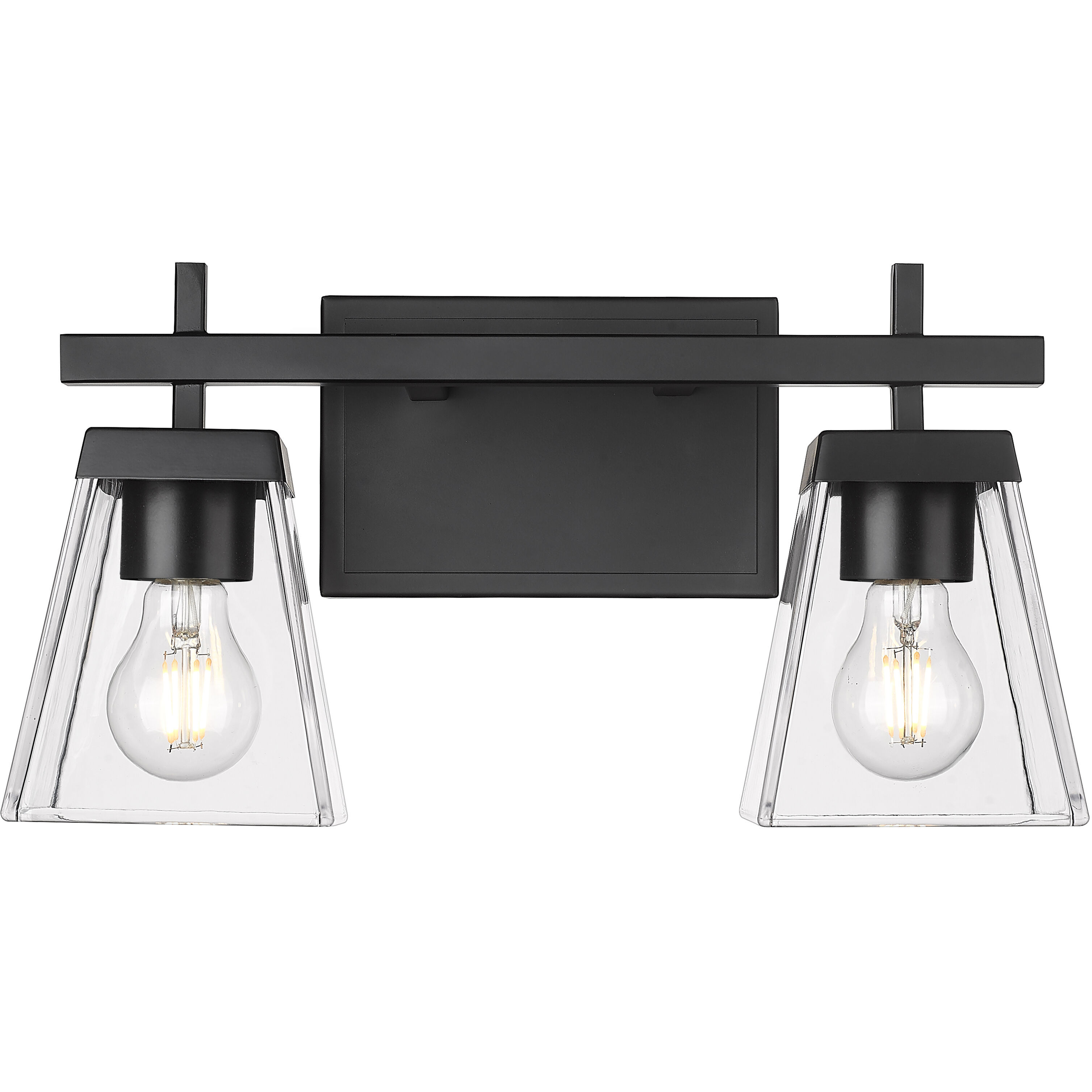 Lauren 2 Light 16 inch Matte Black Vanity Wall Light