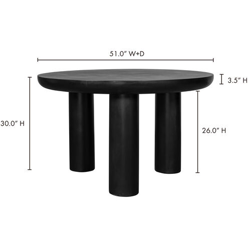 Rocca 51 X 51 inch Black Dining Table, Outdoor
