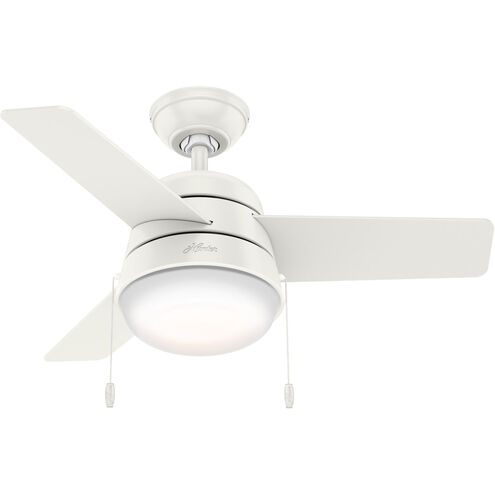 Hunter Fan 59301 Aker 36 inch Fresh White with Fresh White/Natural Wood  Blades Ceiling Fan