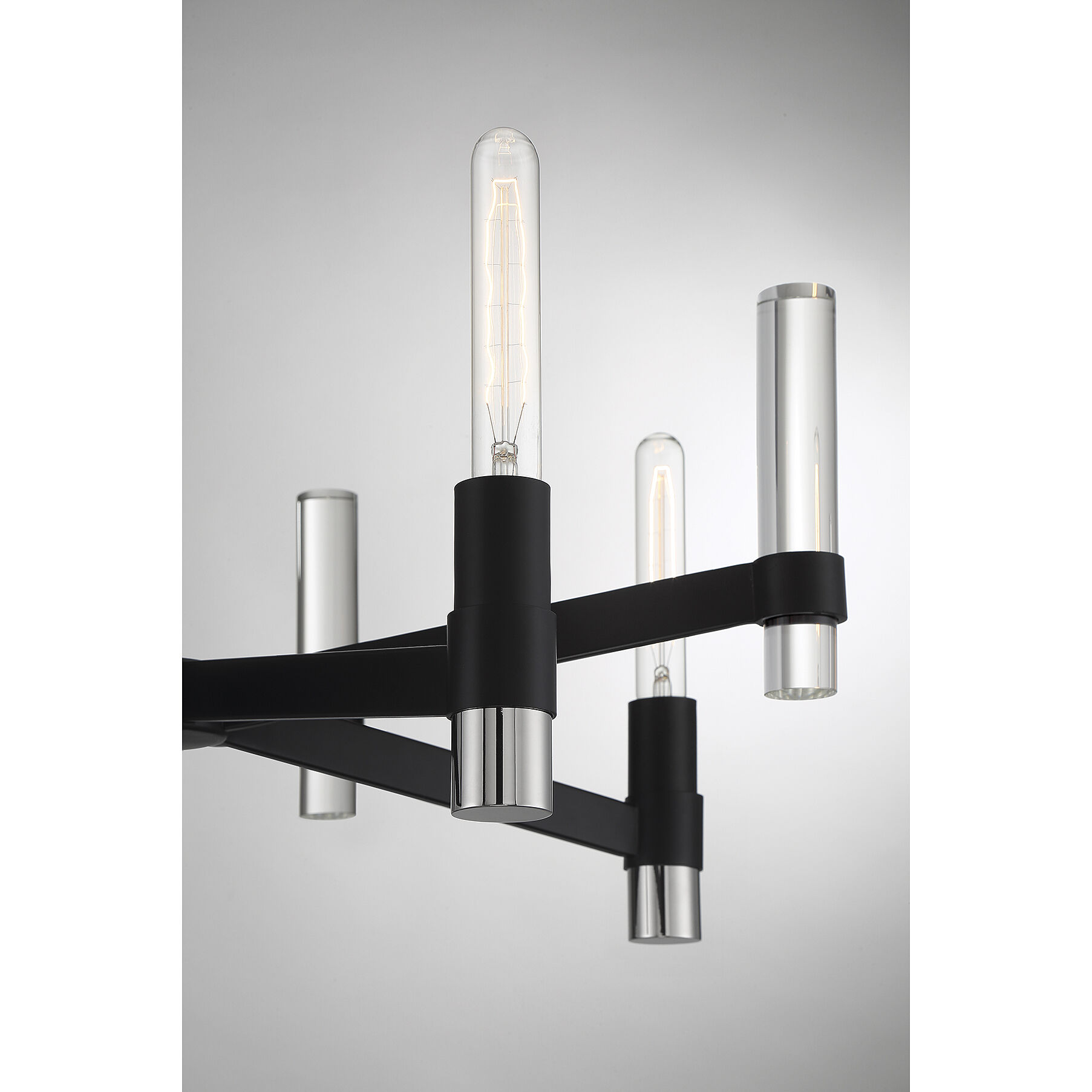 Windamere 4 Light 28 inch Textured Black with Polished Nickel Chandelier Ceiling Light