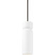 Radiance LED 3.5 inch Gloss White Pendant Ceiling Light in 700 Lm LED, Rigid Stem Kit, Brushed Nickel