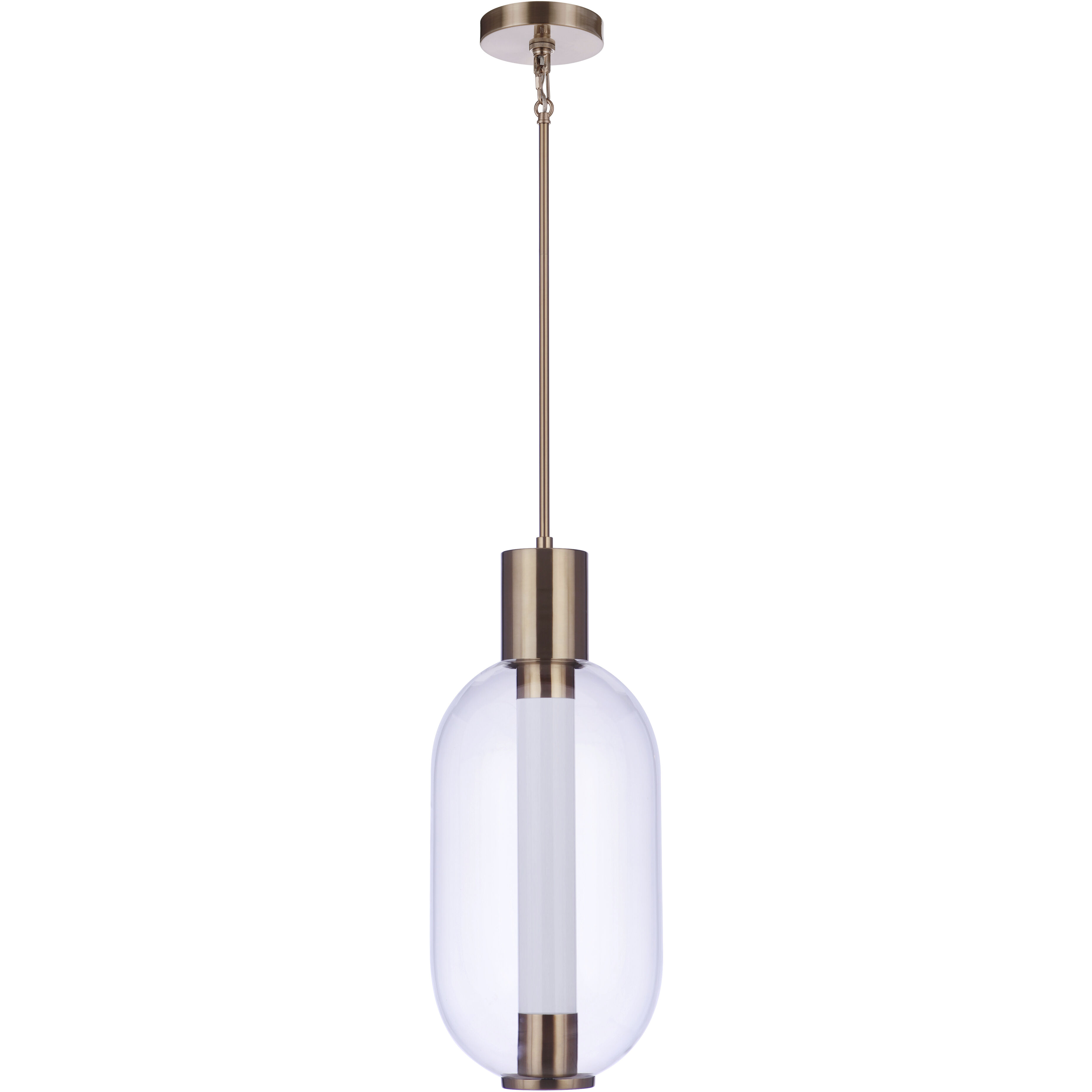 Holmes LED 10 inch Satin Brass Pendant Ceiling Light