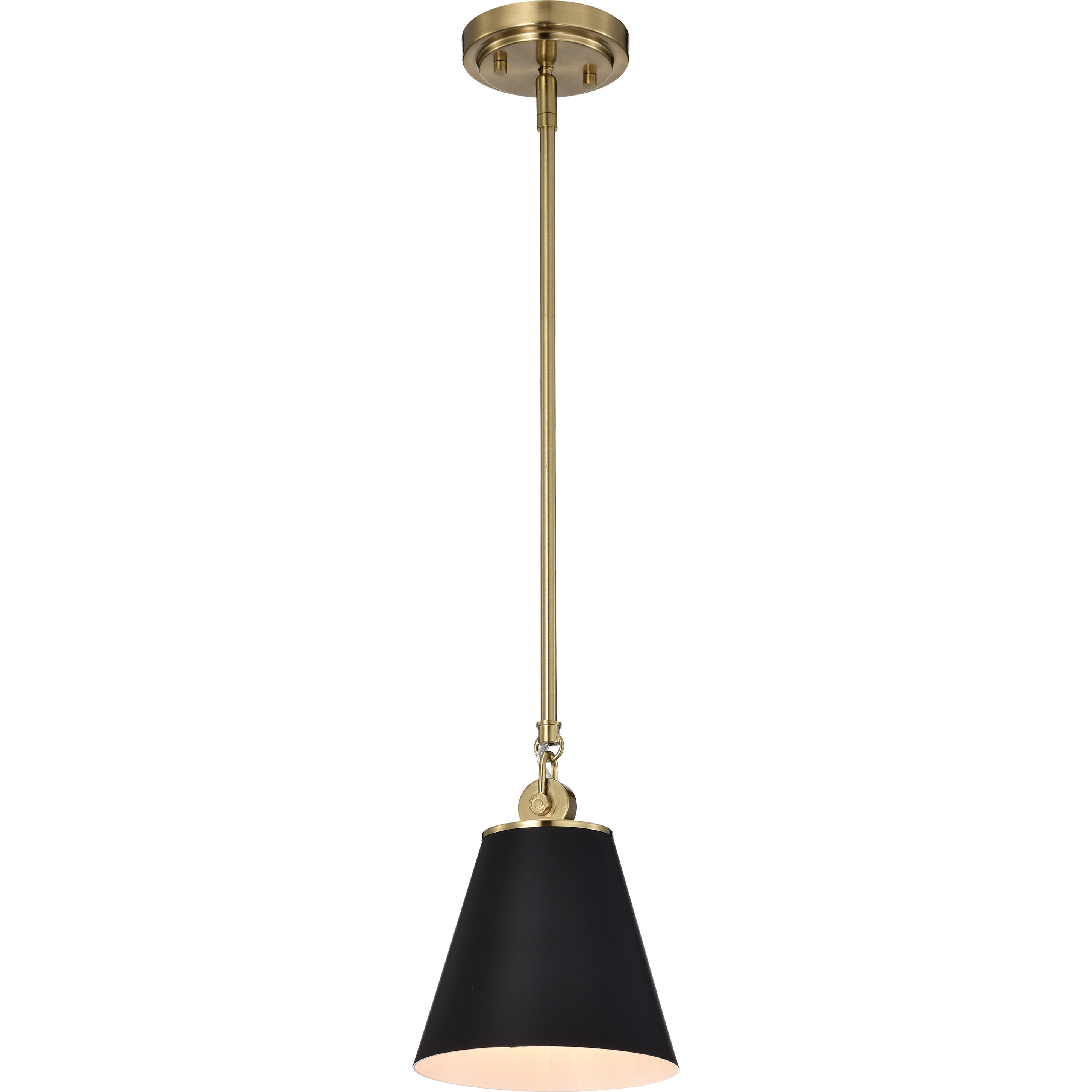 Dover 1 Light 7 inch Black/Vintage Brass Pendant Ceiling Light