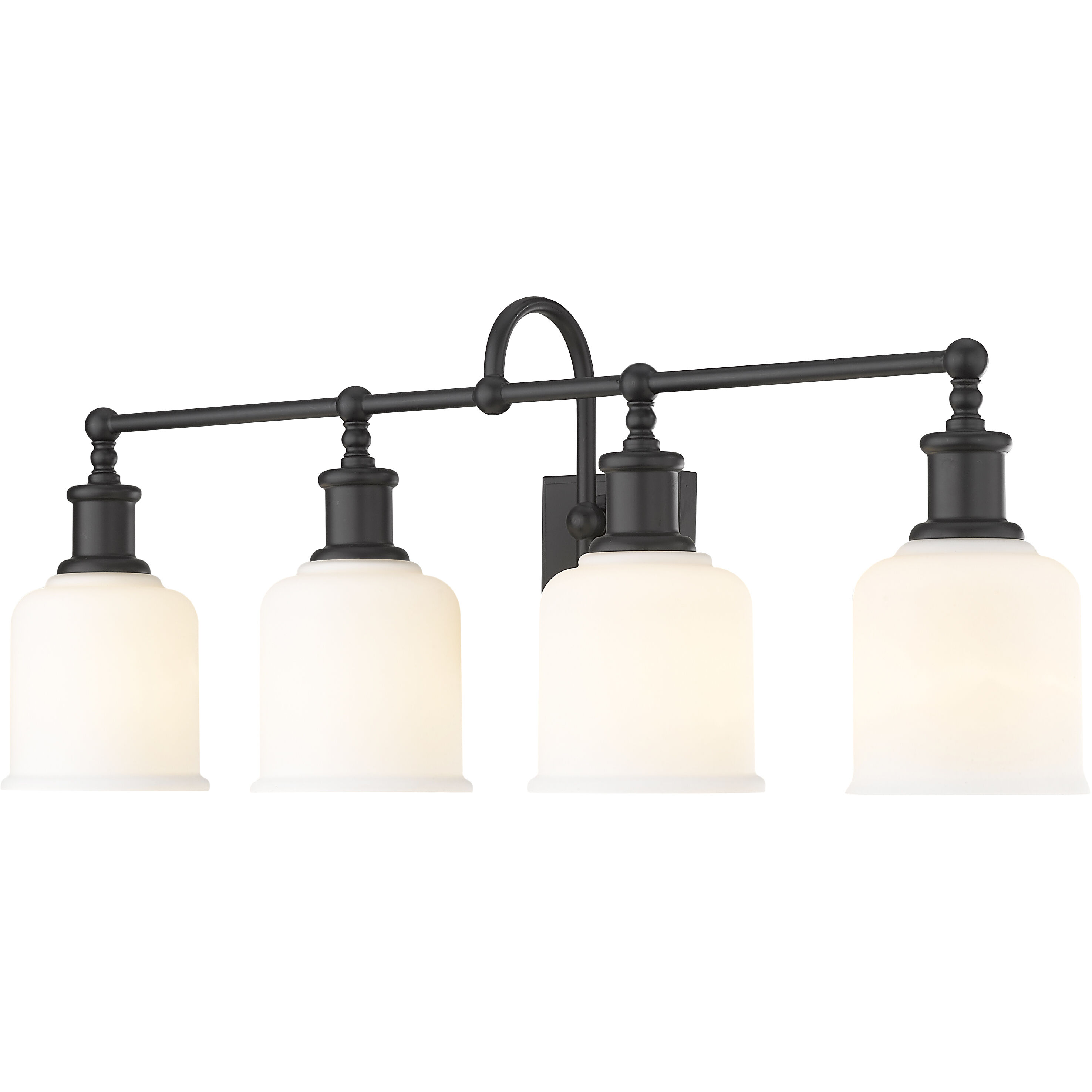 Bryant 4 Light 32 inch Matte Black Vanity Wall Light