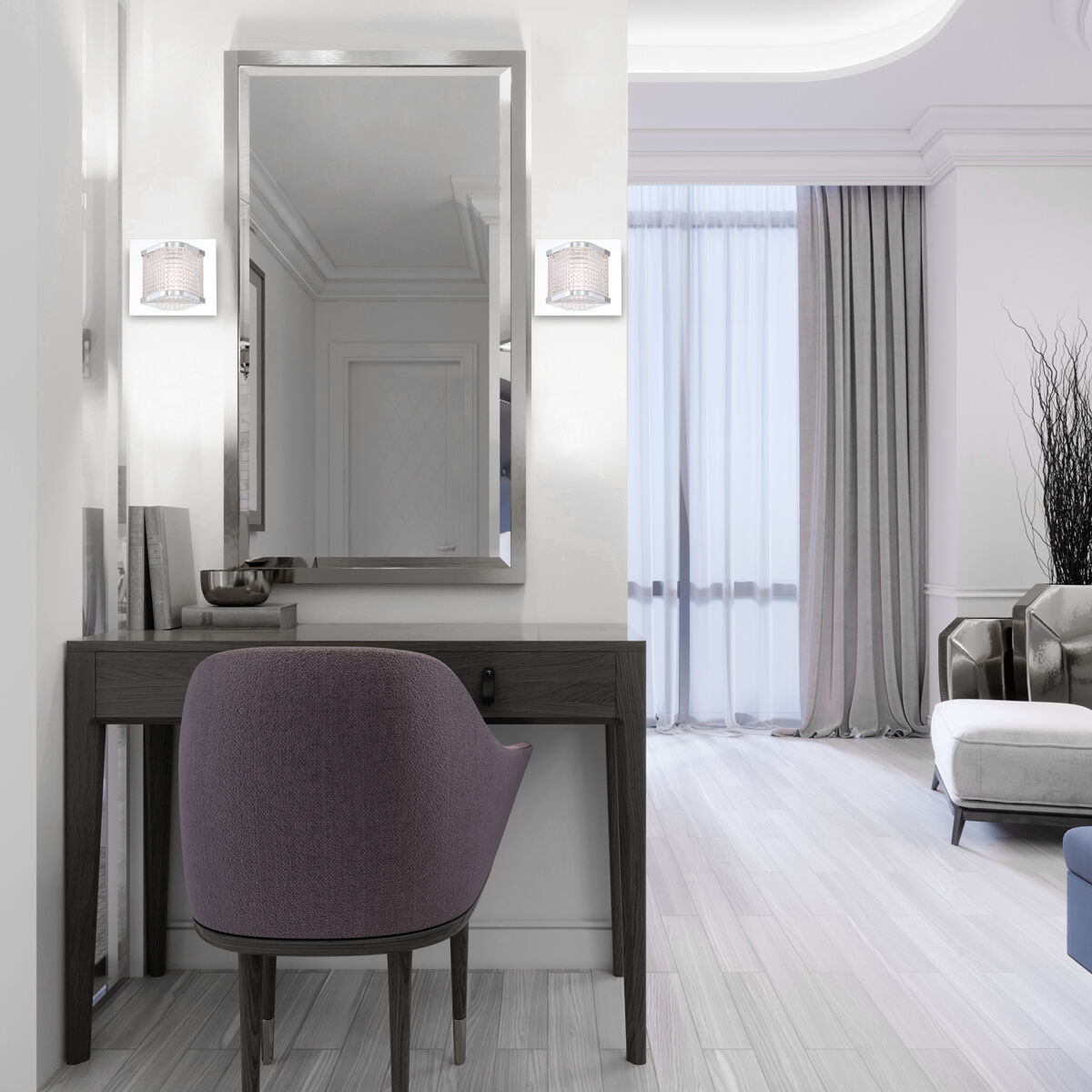 Belgroue LED 6 inch Chrome Wall Sconce Wall Light