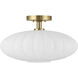 Traditional 1 Light 18 inch Natural Brass Semi-Flush Ceiling Light