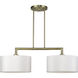 Meridian 2 Light 35 inch Antique Brass Linear Chandelier Ceiling Light, Large