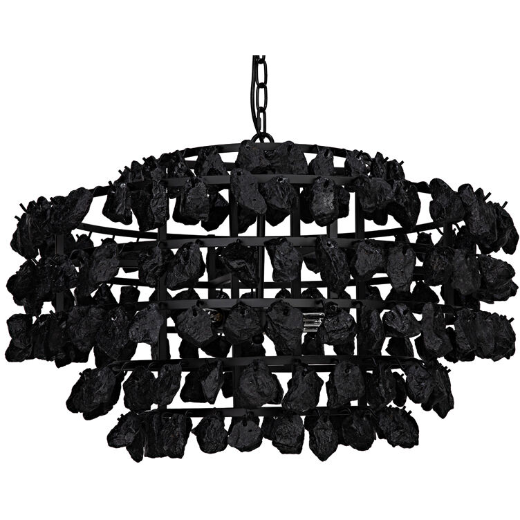 Vulcan 4 Light 29 inch Matte Black Chandelier Ceiling Light