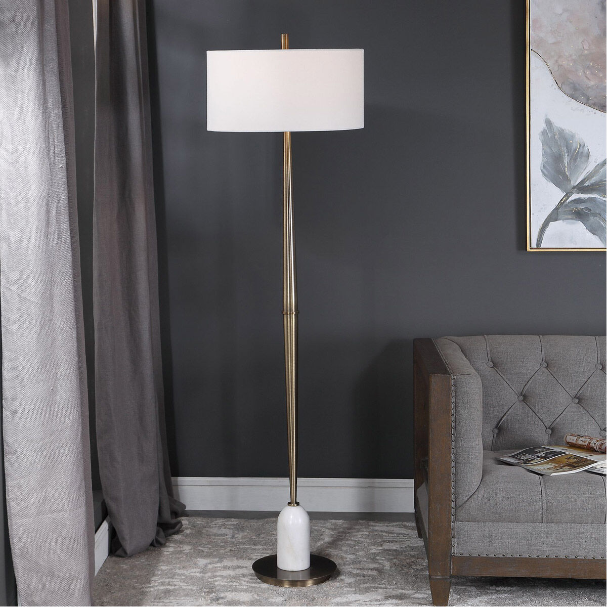 Uttermost 28197 Minette 71 inch 150 watt Floor Lamp Portable Light