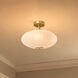 Traditional 1 Light 18 inch Natural Brass Semi-Flush Ceiling Light