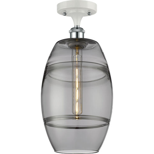 Ballston Vaz 1 Light 8 inch White Polished Chrome Semi-Flush Mount Ceiling Light