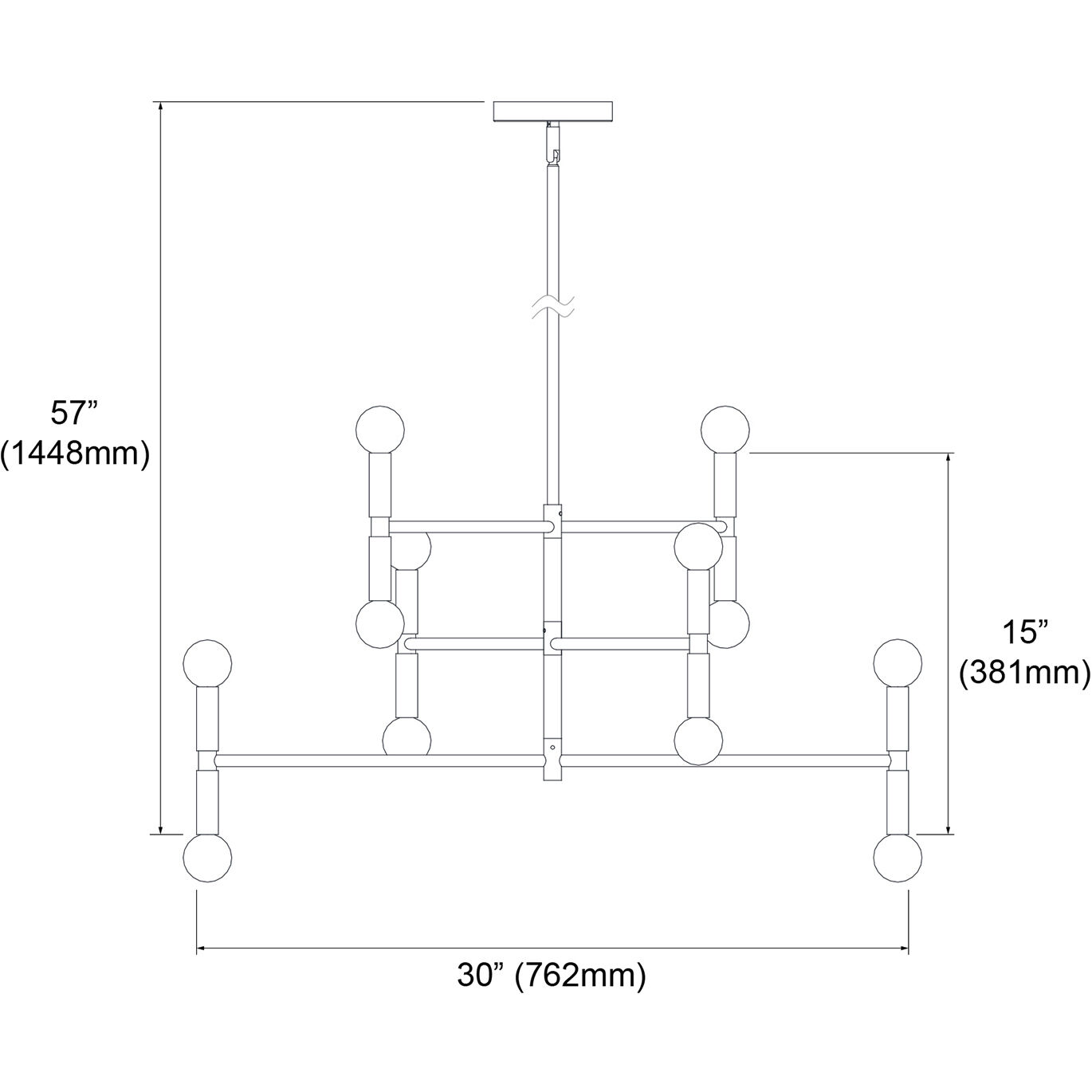 Ava 12 Light 31 inch Matte Black Chandelier Ceiling Light