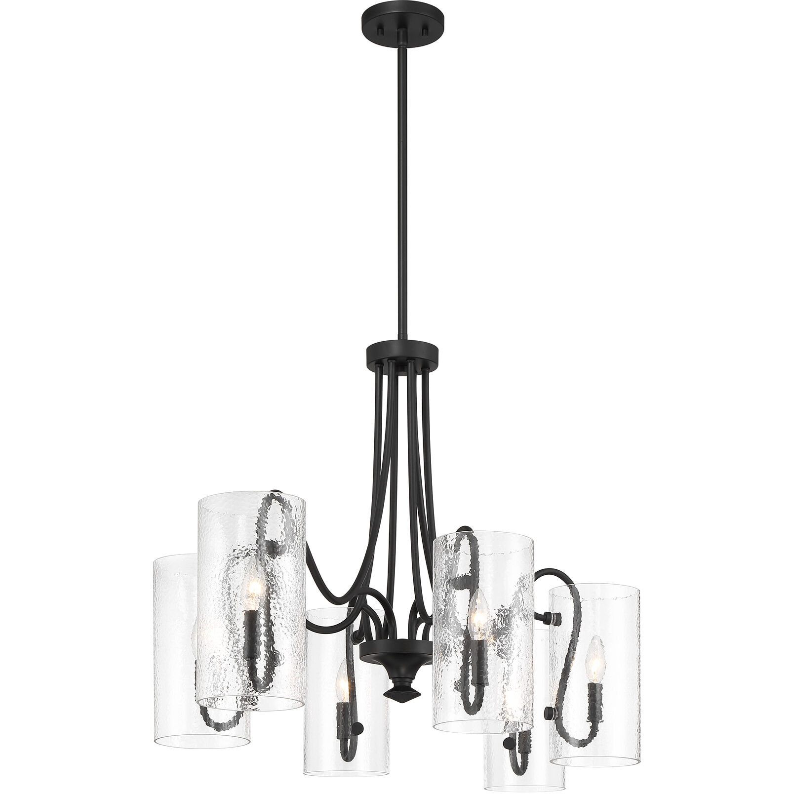 Calgary 6 Light 48 inch Matte Black Linear Chandelier Ceiling Light, Oval